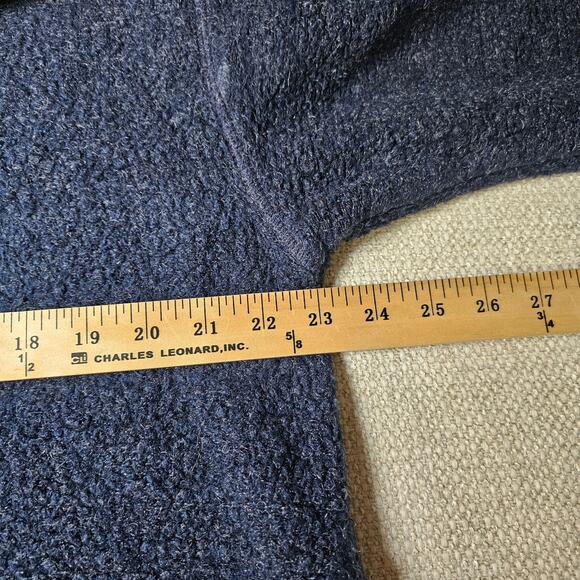 Sierra Sport Vintage Textured Mohair Blend Cozy Blue Sweater Ribbon Detail XL - Picture 4 of 9